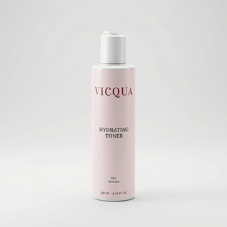 Vicqua Hydrating Ritual Toner 200ml bottle for dry and mature skin on light gray background